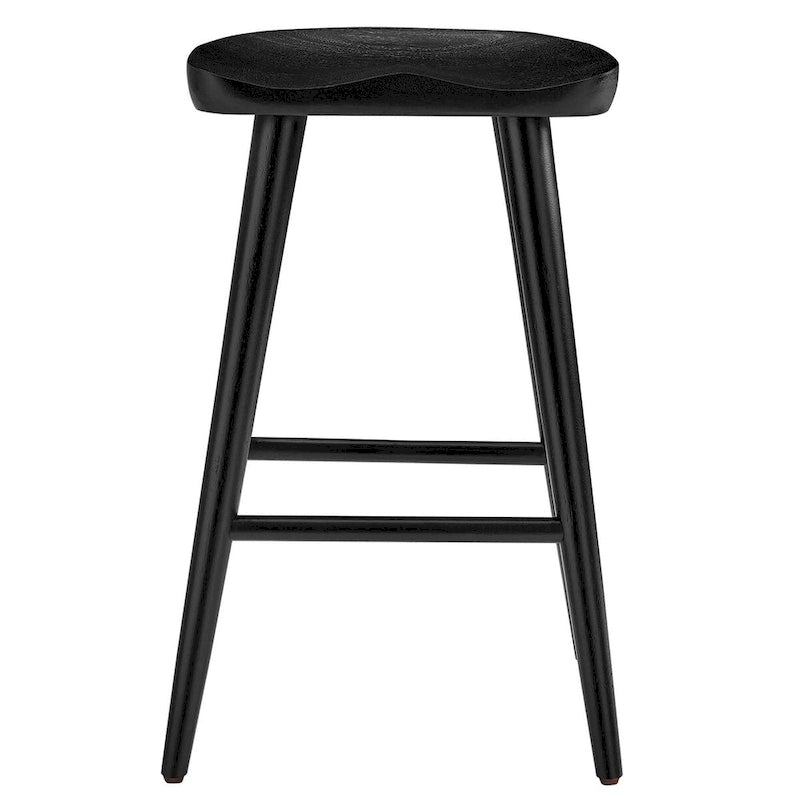 Taburetes de madera sin respaldo para barra - Juego de 2