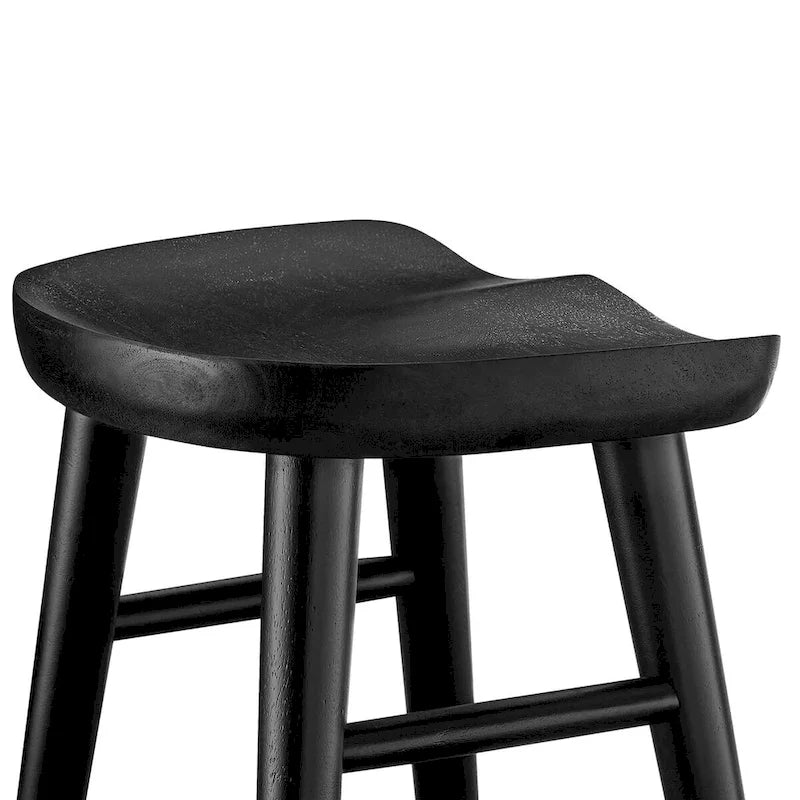Taburetes de madera sin respaldo para barra - Juego de 2