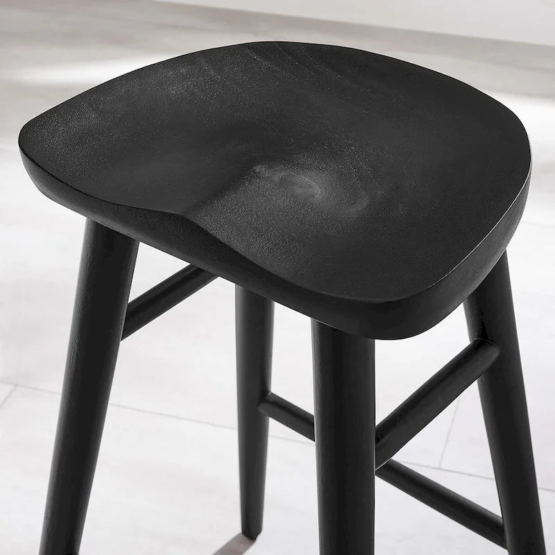 Taburetes de madera sin respaldo para barra - Juego de 2