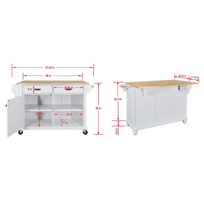 Chariot îlot de cuisine avec rangement pour la salle à manger
