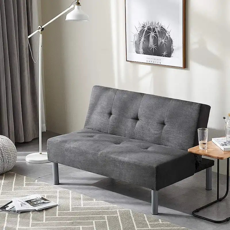 Mini futon pour étudiant - gris acier
