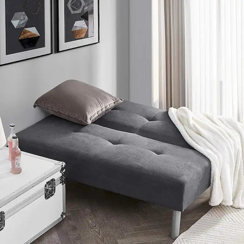 Mini futon pour étudiant - gris acier
