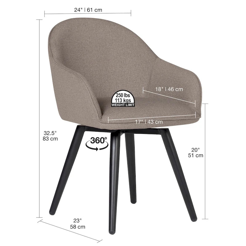 Fauteuil pivotant à dossier en dôme
