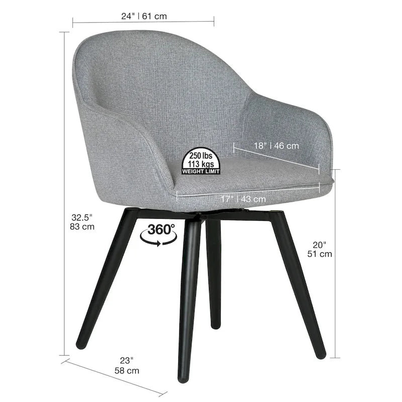 Fauteuil pivotant à dossier en dôme