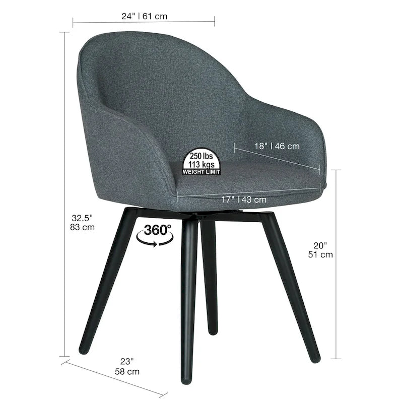 Fauteuil pivotant à dossier en dôme