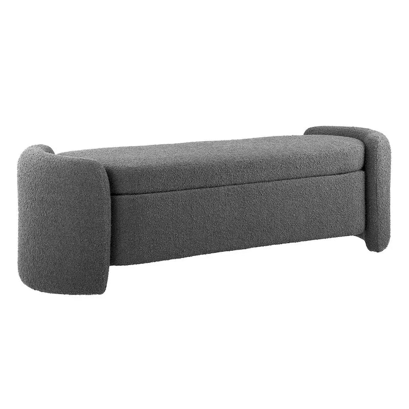 Banco tapizado en bouclé