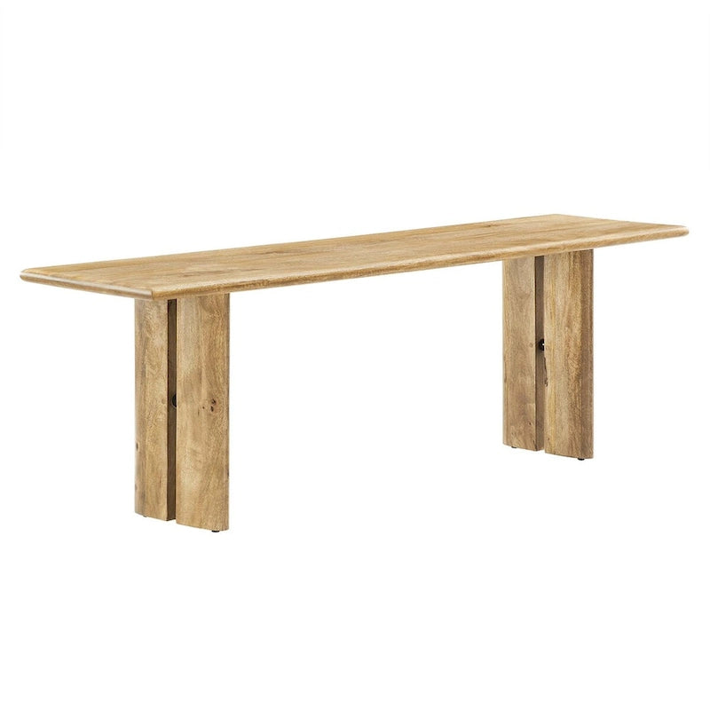 Mesa consola de madera natural, cálida y rústica, para dar la bienvenida en casa