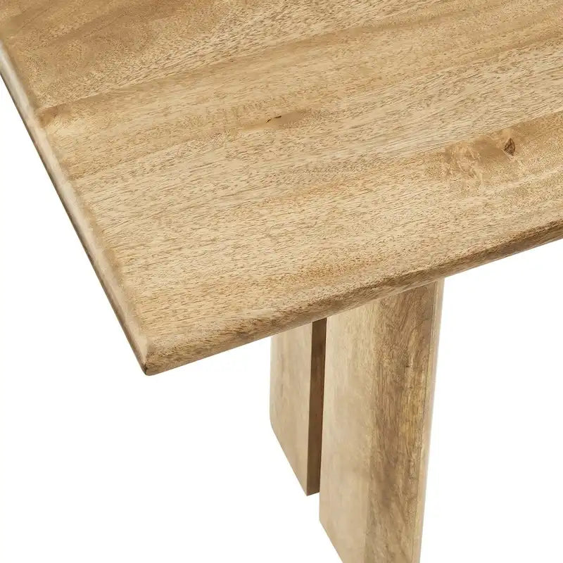 Mesa consola de madera natural, cálida y rústica, para dar la bienvenida en casa