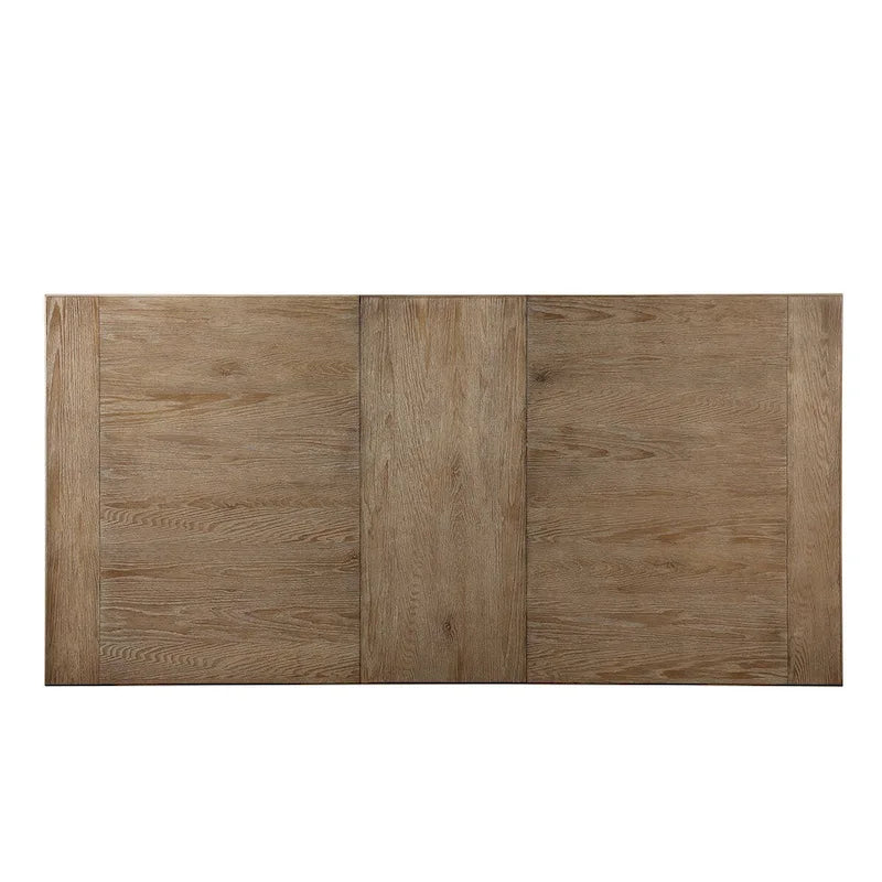 Table de salle à manger en bois de 68 pouces avec piètement à tréteaux orné, brun