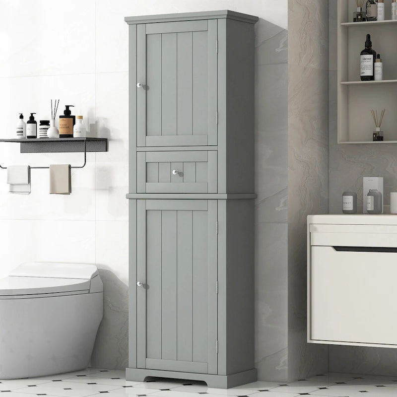 Armario alto de baño con cajón y repisa ajustable