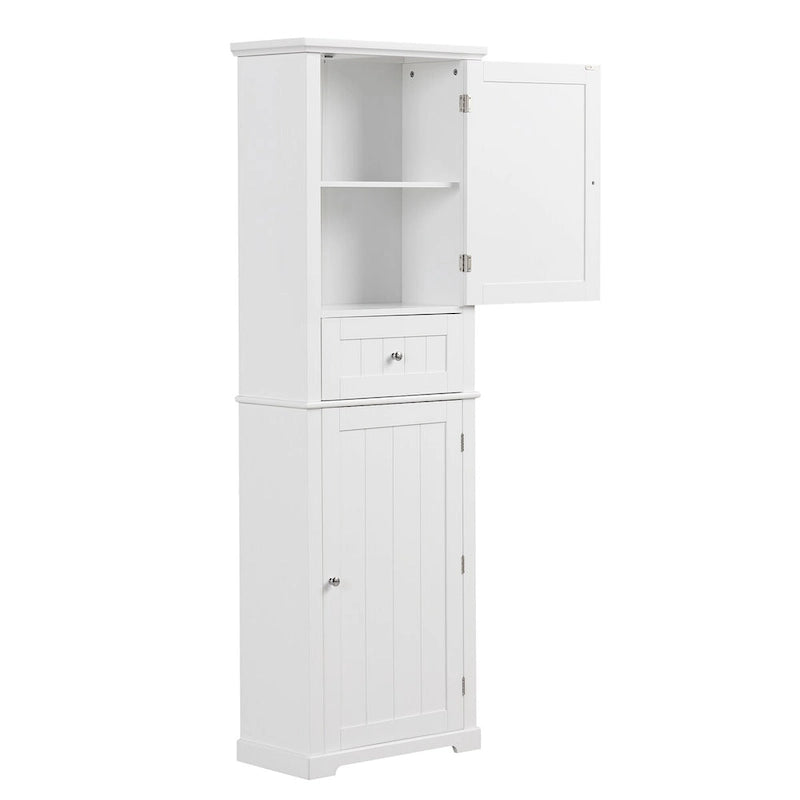 Armario alto de baño con cajón y repisa ajustable