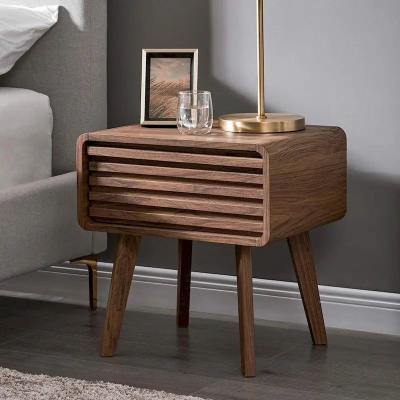Mesita de noche, mesa auxiliar, mesa de extremo, mesita de noche moderna de mediados de siglo, mesas de noche, mesita de noche pequeña con cajones