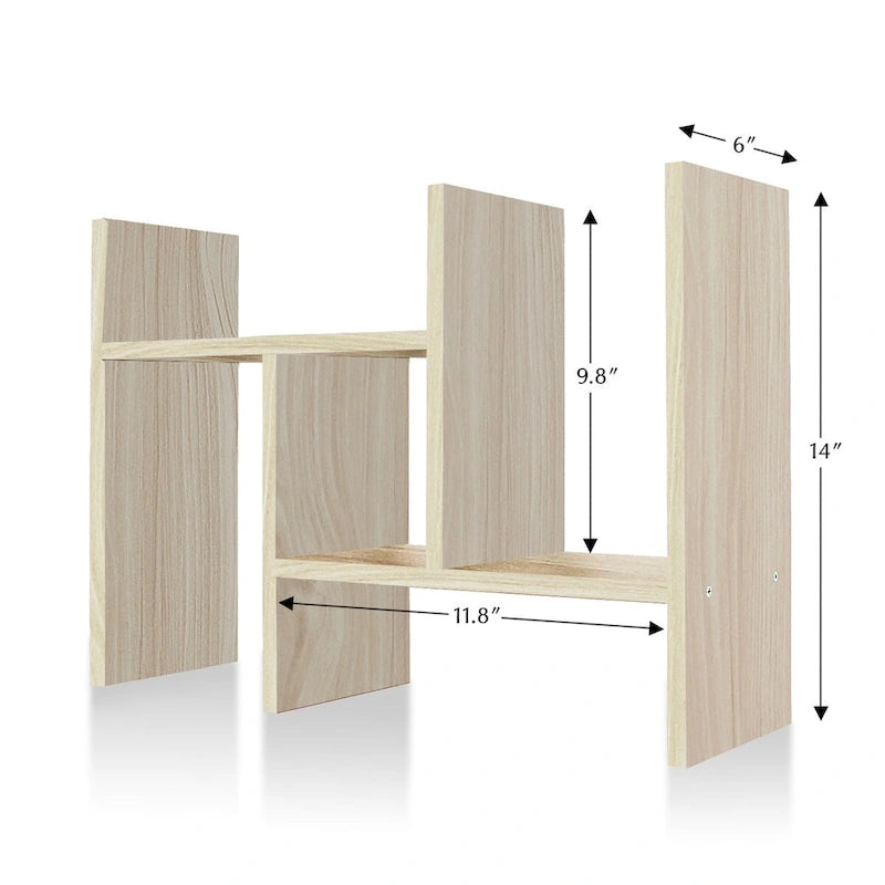 Étagère organisatrice de bureau en bois avec rangement