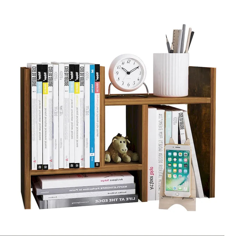 Étagère organisatrice de bureau en bois avec rangement