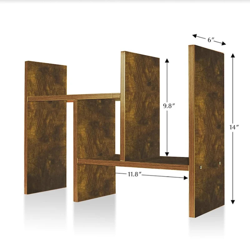 Étagère organisatrice de bureau en bois avec rangement