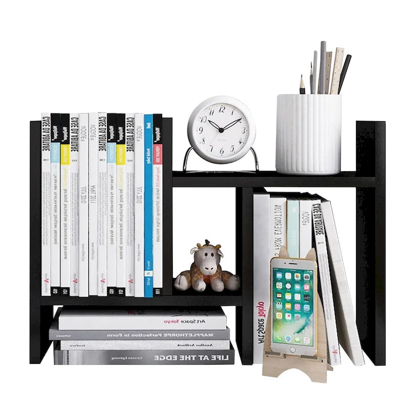 Étagère organisatrice de bureau en bois avec rangement
