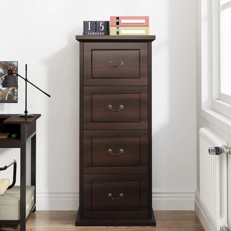 Classeur vertical de 51 pouces à 4 tiroirs, en bois, pour formats A4 /Letter