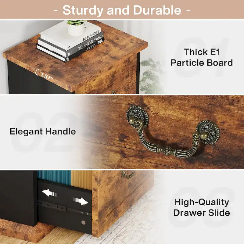 Classeur vertical de 51 pouces à 4 tiroirs, en bois, pour formats A4 /Letter