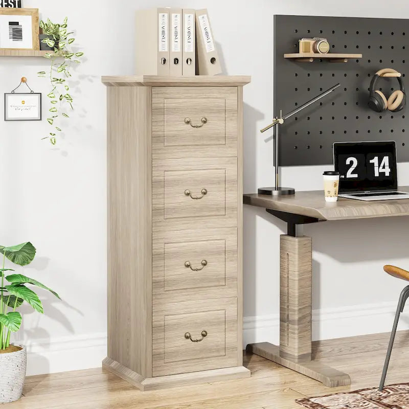 Classeur vertical de 51 pouces à 4 tiroirs, en bois, pour formats A4 /Letter