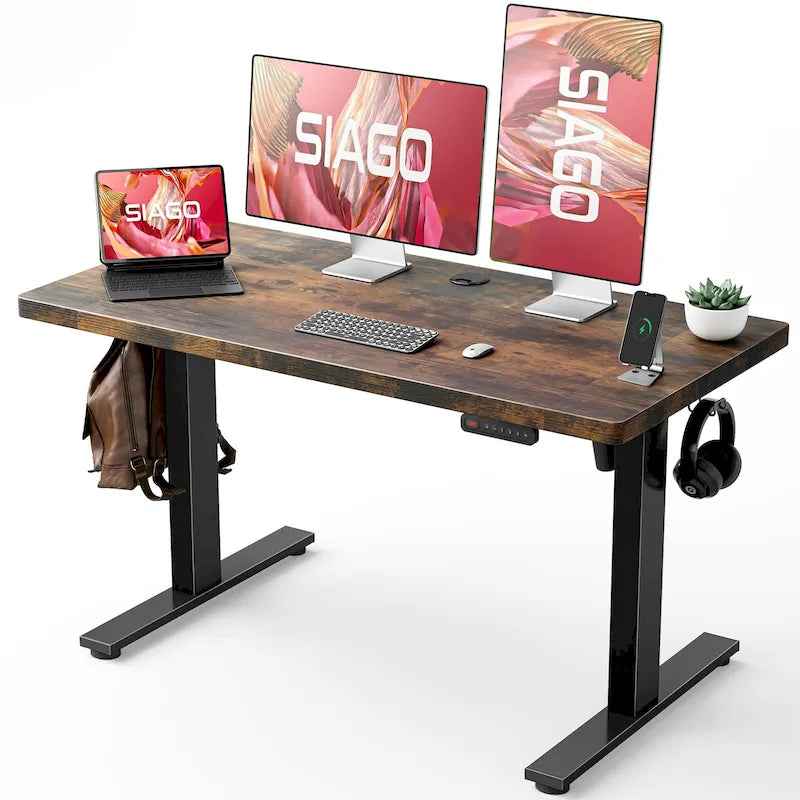 Computertisch 48 x 24 Inch, elektrisch höhenverstellbarer Sitz-Steh-Schreibtisch