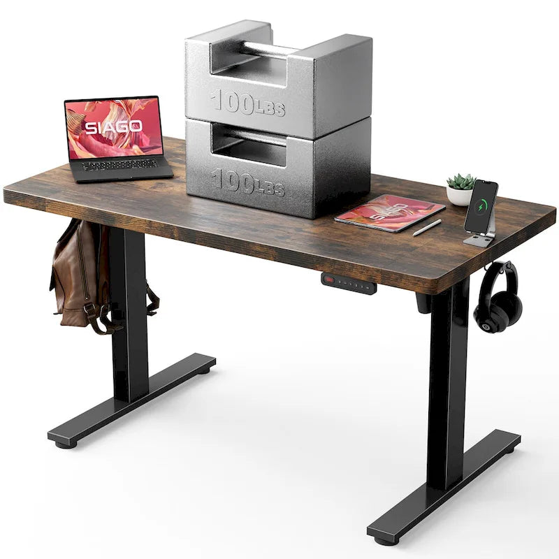 Escritorio eléctrico ajustable de 48 x 24 Inch para trabajar sentado o de pie