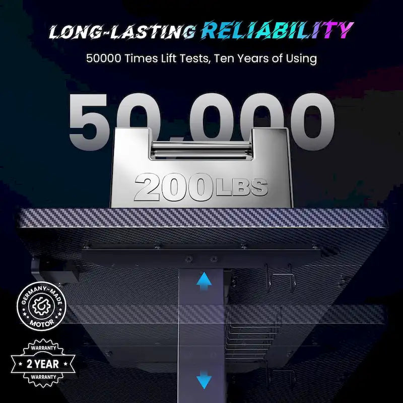 Escritorio eléctrico ajustable de 48 x 24 Inch para trabajar sentado o de pie