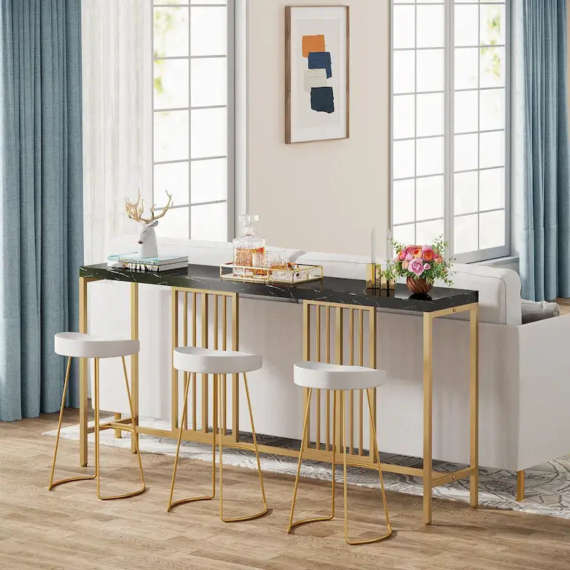 70.9 Zoll Konsolentisch für das Sofa mit offenem Ablagefach, schmaler, extra langer Sofatisch im Industrial-Stil, Flurtisch hinter dem Sofa