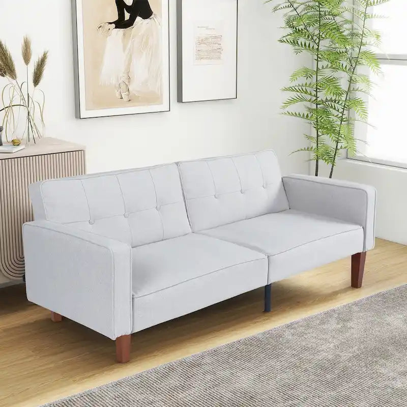 Canapé-lit futon convertible avec matelas en mousse à mémoire de forme pour le salon - 68.11*30.11*28.74