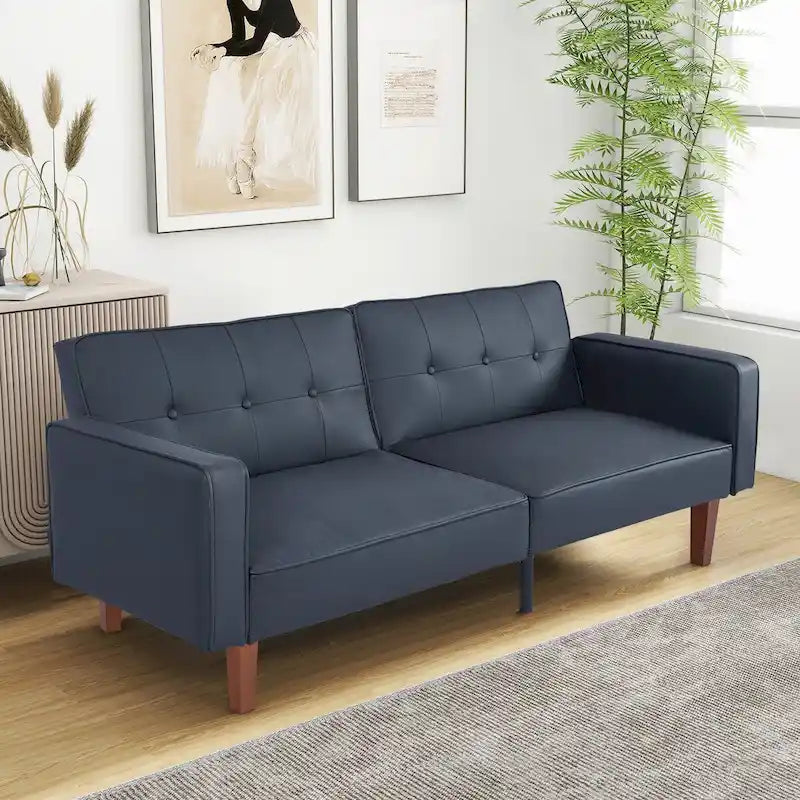 Canapé-lit futon convertible avec matelas en mousse à mémoire de forme pour le salon - 68.11*30.11*28.74