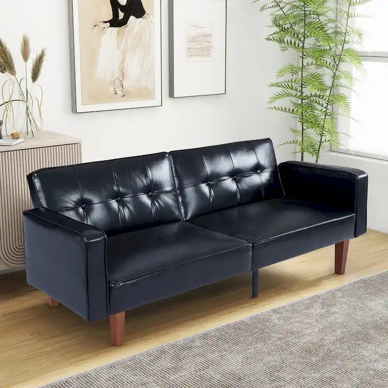 Futon Sofa Bed Couch Memory Foam Futon Convertible Couch Bed Sleeper for Living Room - 68.11*30.11*28.74