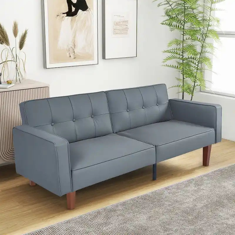 Canapé-lit futon convertible avec matelas en mousse à mémoire de forme pour le salon - 68.11*30.11*28.74
