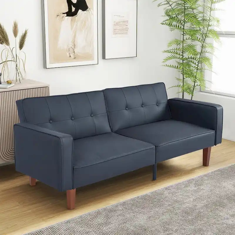 Canapé-lit futon convertible avec matelas en mousse à mémoire de forme pour le salon - 68.11*30.11*28.74