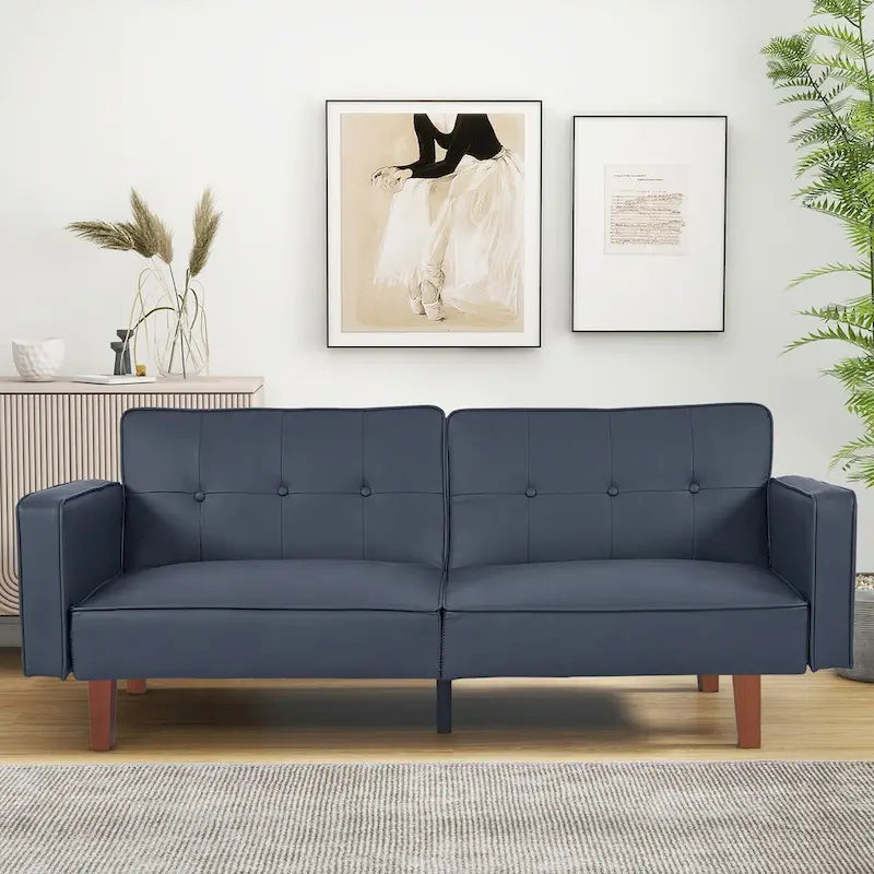Canapé-lit futon convertible avec matelas en mousse à mémoire de forme pour le salon - 68.11*30.11*28.74