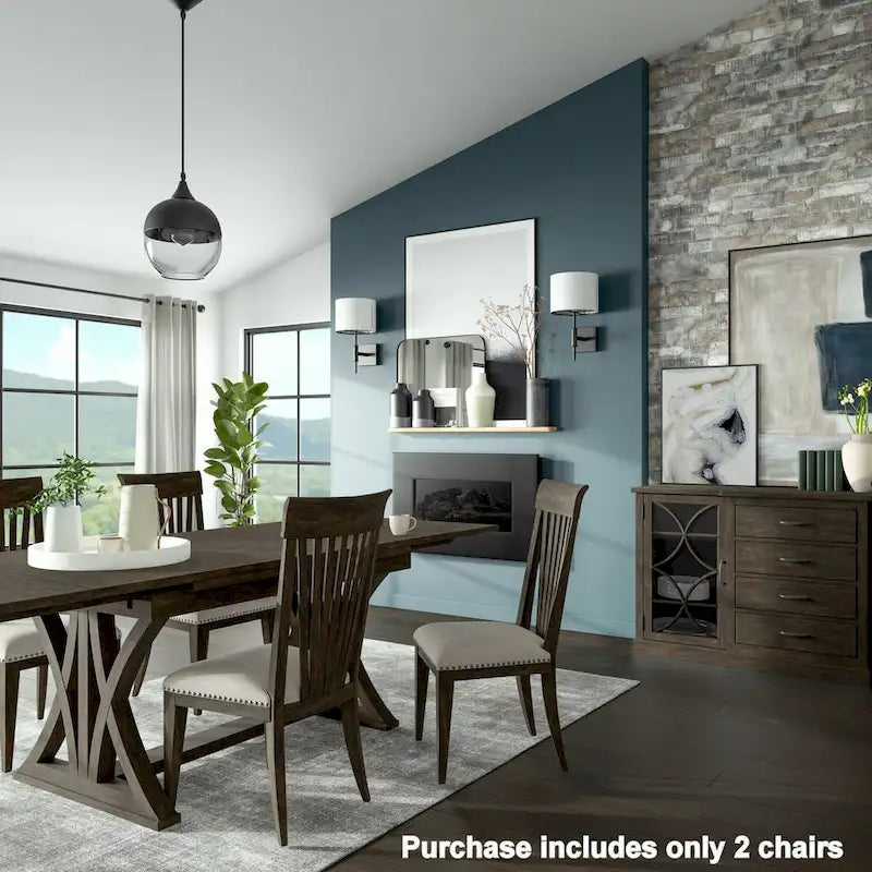 Lot de 2 chaises de salle à manger rembourrées avec clous décoratifs, pour coin repas, cuisine ou salon