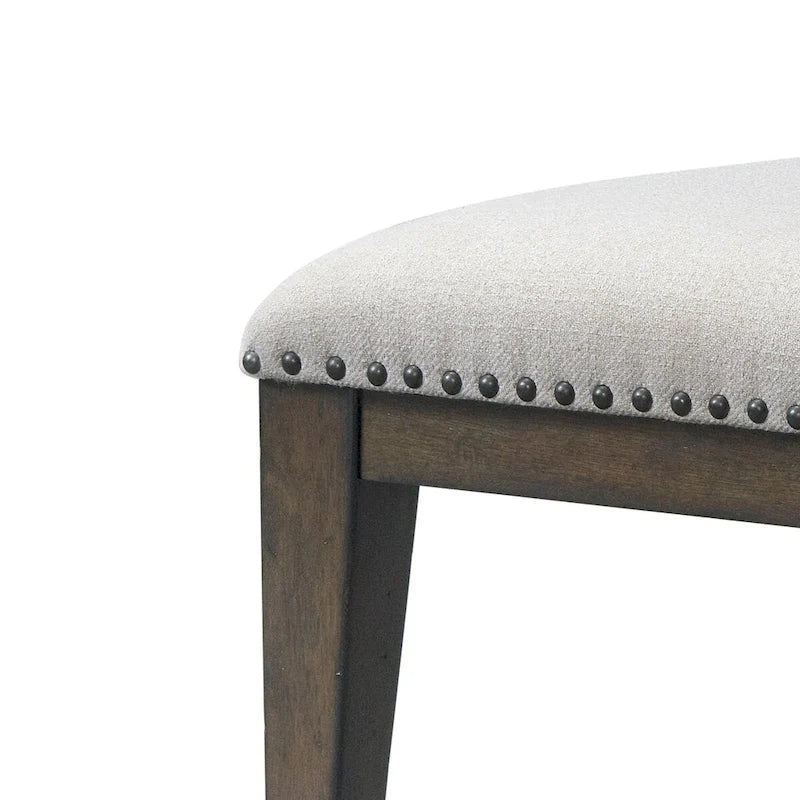 Lot de 2 chaises de salle à manger rembourrées avec clous décoratifs, pour coin repas, cuisine ou salon