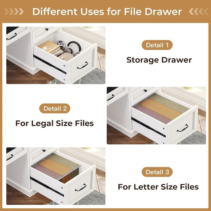 Chefschreibtisch mit Schubladen und Aktenschrank fürs Homeoffice