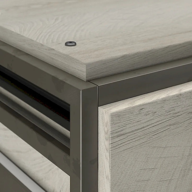 Seitlicher Aktenschrank in rustikalem Grau